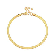 Gold Serpentine Anklet for Women — 18K Gold Plated, Snake Chain, Adjustable